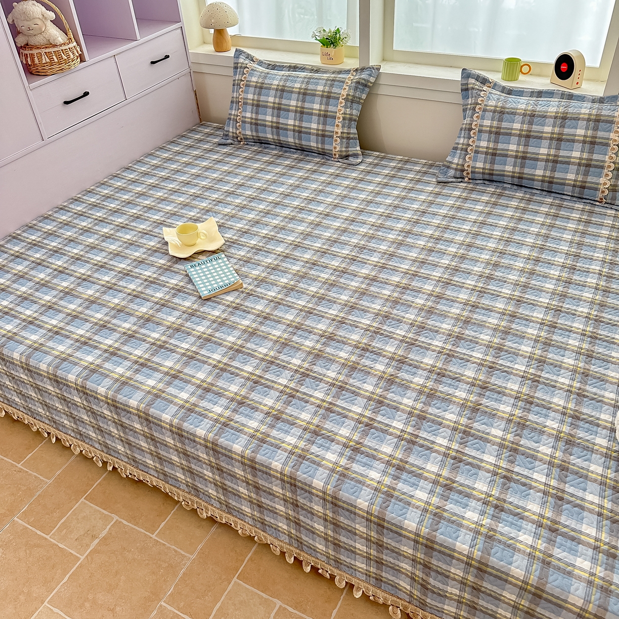 91家纺网 家纺一手货源 找家纺 手艺人家纺 2025新款全棉夹棉绗缝印花床盖炕盖系列 SX07