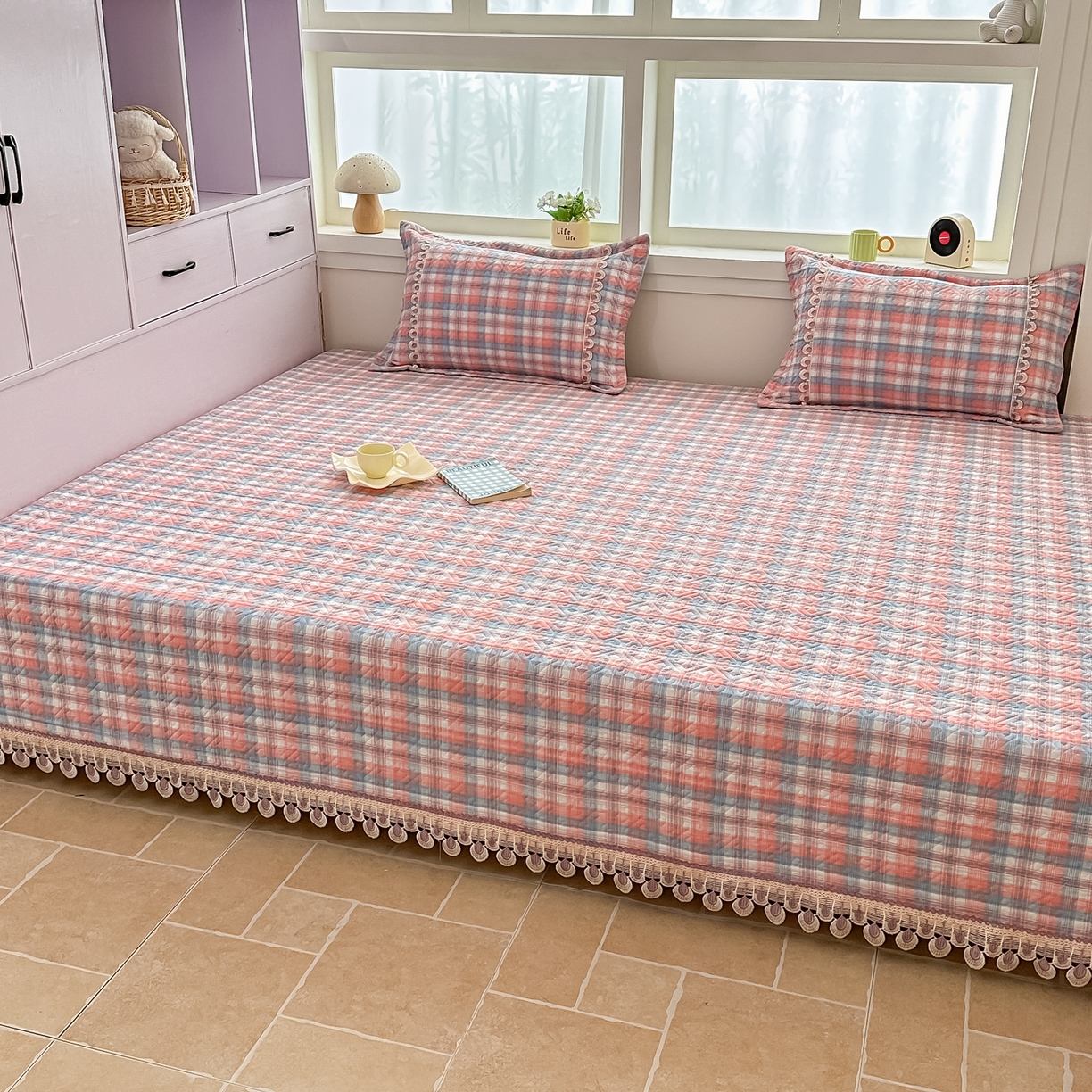 91家纺网 家纺一手货源 找家纺 手艺人家纺 2025新款全棉夹棉绗缝印花床盖炕盖系列 SX08