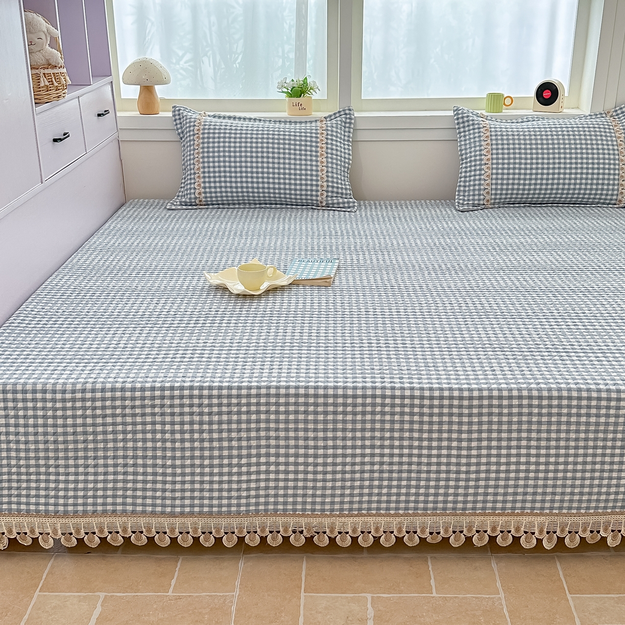 91家纺网 家纺一手货源 找家纺 手艺人家纺 2025新款全棉夹棉绗缝印花床盖炕盖系列 SX09