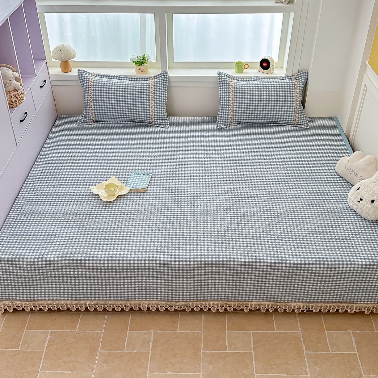 91家纺网 家纺一手货源 找家纺 手艺人家纺 2025新款全棉夹棉绗缝印花床盖炕盖系列 SX09