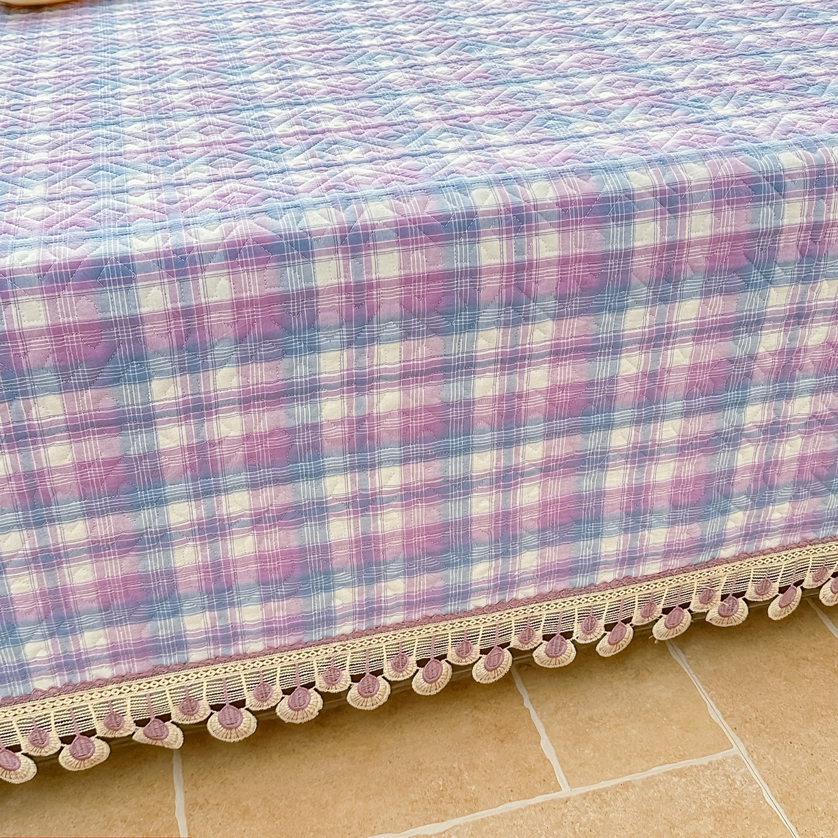 91家纺网 家纺一手货源 找家纺 手艺人家纺 2025新款全棉夹棉绗缝印花床盖炕盖系列 SX06