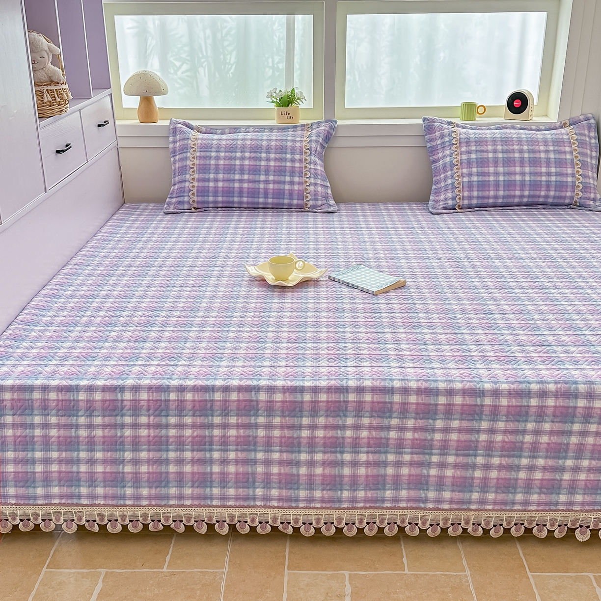 91家纺网 家纺一手货源 找家纺 手艺人家纺 2025新款全棉夹棉绗缝印花床盖炕盖系列 SX06