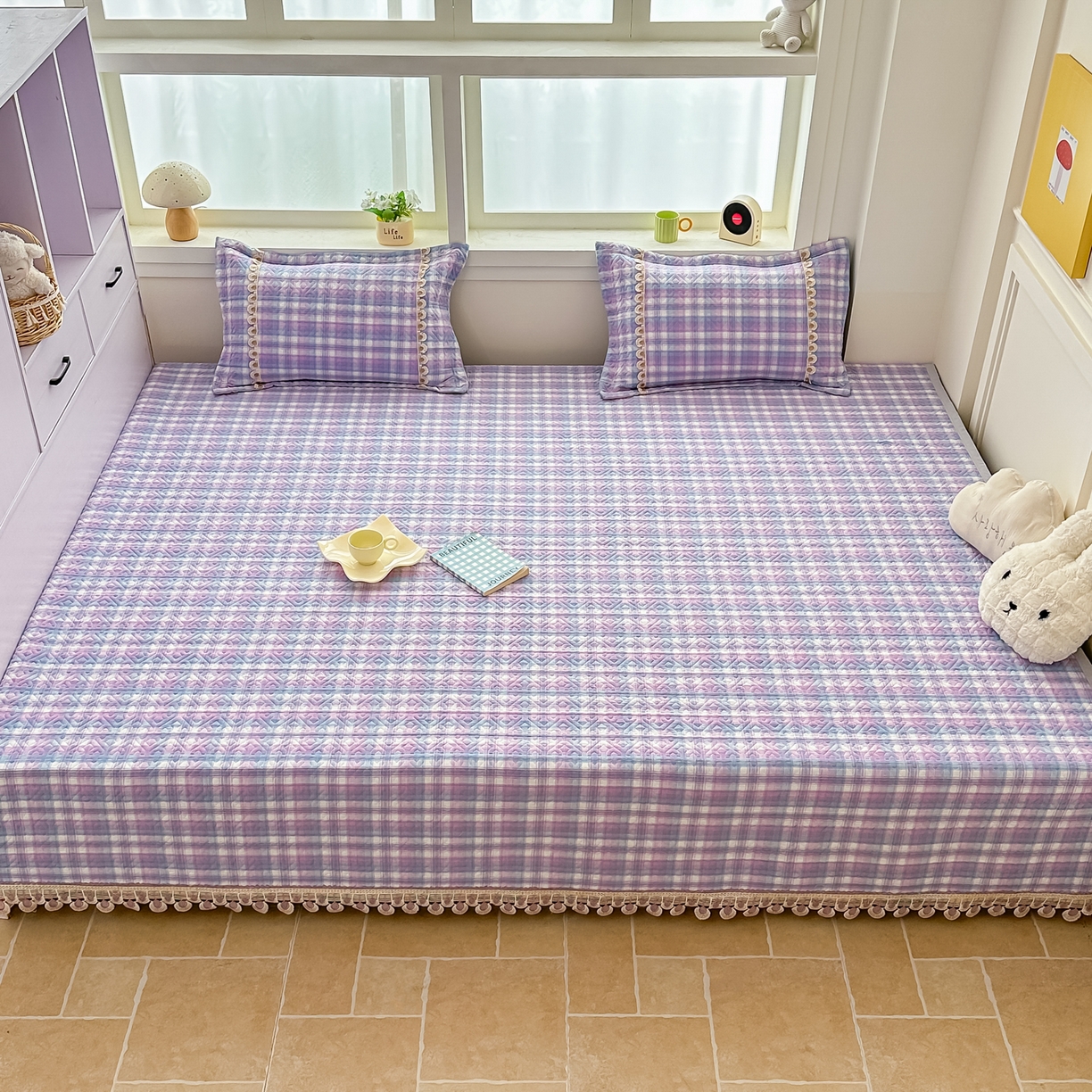 91家纺网 家纺一手货源 找家纺 手艺人家纺 2025新款全棉夹棉绗缝印花床盖炕盖系列 SX06