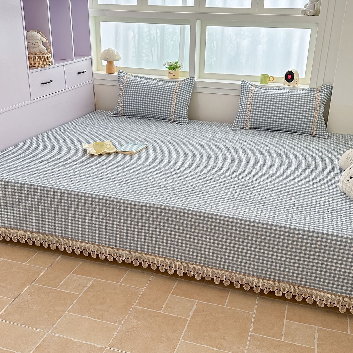 91家纺网 家纺一手货源 找家纺 手艺人家纺 2025新款全棉夹棉绗缝印花床盖炕盖系列 SX09