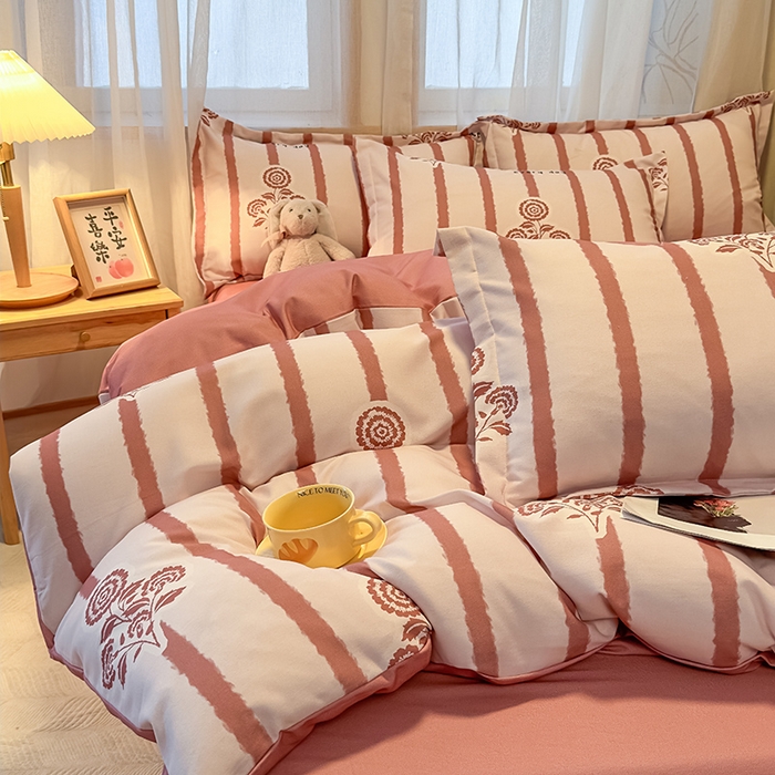 91家纺网 家纺一手货源 找家纺 丝芙妮家居（原乐视家纺） 2025新款全棉磨毛多规格单被套 暗香-粉