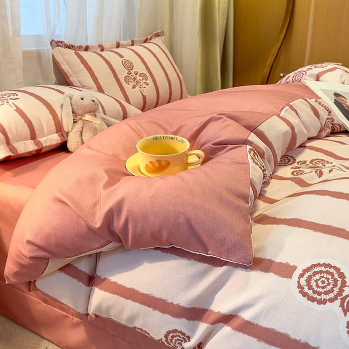 91家纺网 家纺一手货源 找家纺 丝芙妮家居（原乐视家纺） 2025新款全棉磨毛多规格单被套 暗香-粉