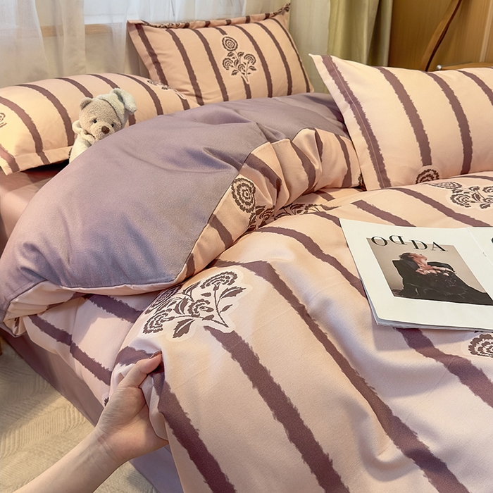 91家纺网 家纺一手货源 找家纺 丝芙妮家居（原乐视家纺） 2025新款全棉磨毛多规格单被套 暗香-紫