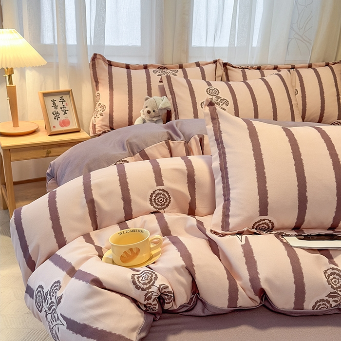 91家纺网 家纺一手货源 找家纺 丝芙妮家居（原乐视家纺） 2025新款全棉磨毛多规格单被套 暗香-紫