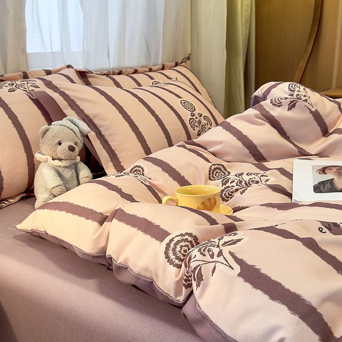 91家纺网 家纺一手货源 找家纺 丝芙妮家居（原乐视家纺） 2025新款全棉磨毛多规格单被套 暗香-紫