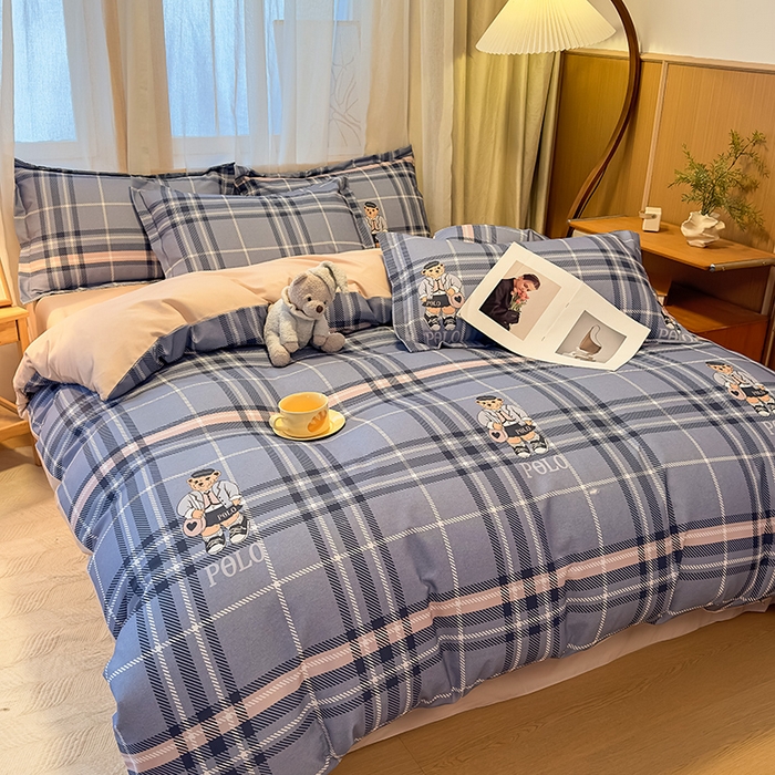 91家纺网 家纺一手货源 找家纺 丝芙妮家居（原乐视家纺） 2025新款全棉磨毛多规格单被套 维尼小熊-蓝