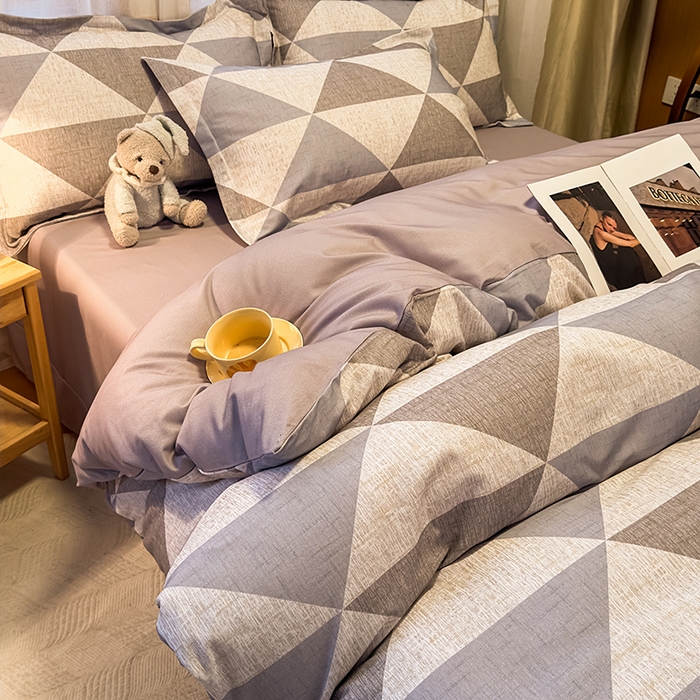 91家纺网 家纺一手货源 找家纺 丝芙妮家居（原乐视家纺） 2025新款全棉磨毛多规格单被套 云漫-灰