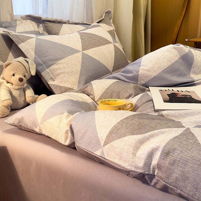 91家纺网 家纺一手货源 找家纺 丝芙妮家居（原乐视家纺） 2025新款全棉磨毛多规格单被套 云漫-灰