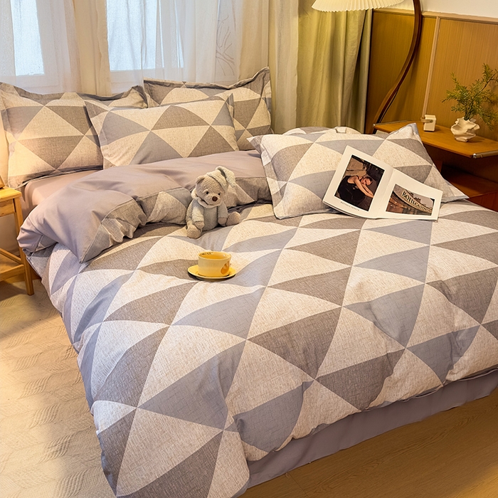 91家纺网 家纺一手货源 找家纺 丝芙妮家居（原乐视家纺） 2025新款全棉磨毛多规格单被套 云漫-灰