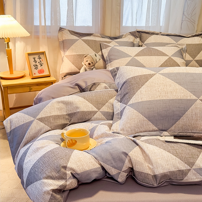 91家纺网 家纺一手货源 找家纺 丝芙妮家居（原乐视家纺） 2025新款全棉磨毛多规格单被套 云漫-灰