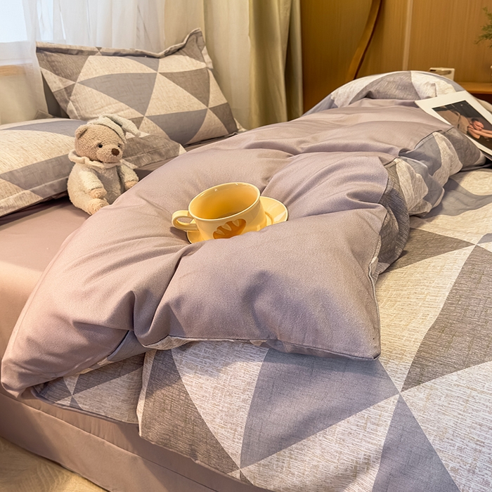 91家纺网 家纺一手货源 找家纺 丝芙妮家居（原乐视家纺） 2025新款全棉磨毛多规格单被套 云漫-灰