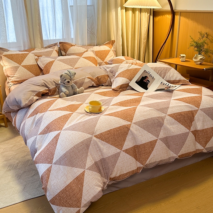 91家纺网 家纺一手货源 找家纺 丝芙妮家居（原乐视家纺） 2025新款全棉磨毛多规格单被套 云漫-咖