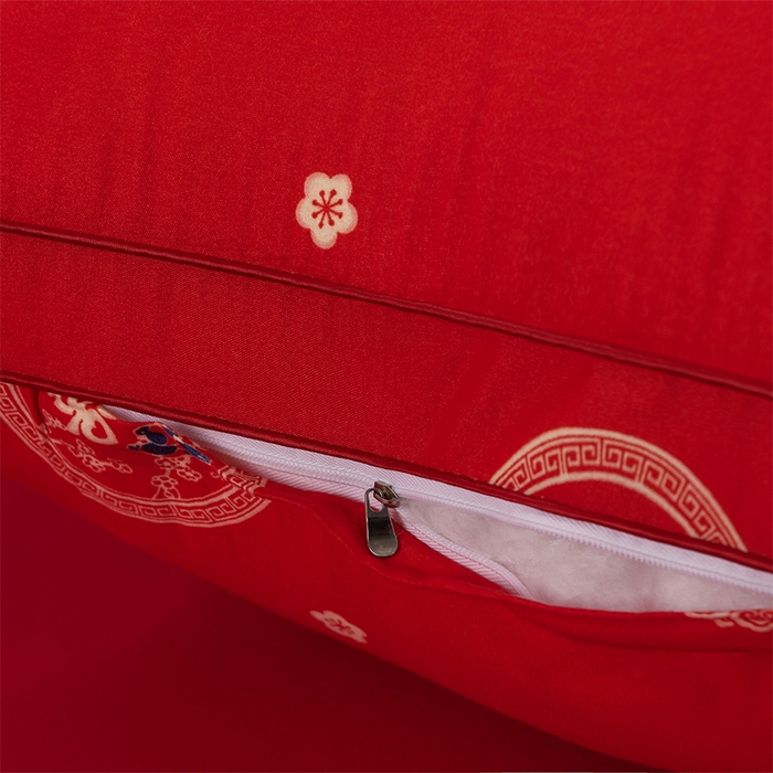 91家纺网 家纺一手货源 找家纺 圣楚家纺 2025新款双囍枕枕头枕芯 囍枕立体高枕