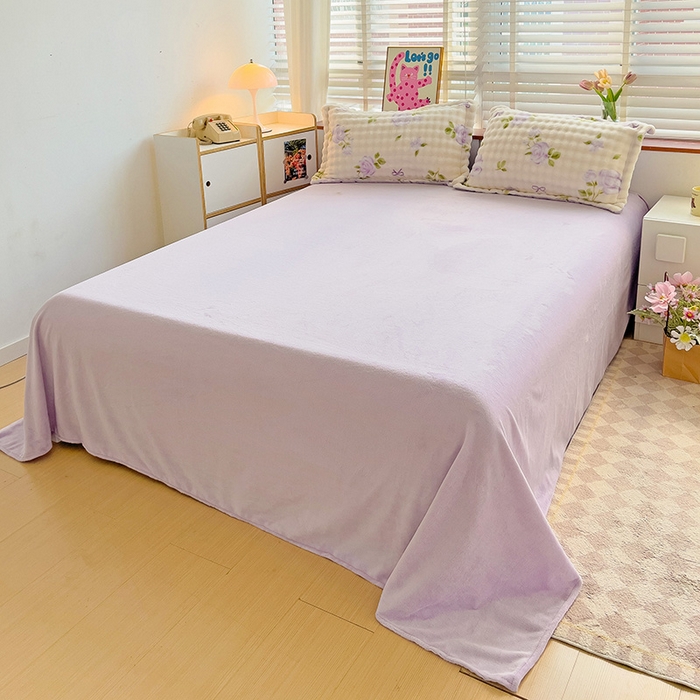 91家纺网 家纺一手货源 找家纺 梵克保罗 2025秋冬新款牛奶绒泡泡绒印花卡通花卉兔毛外贸跨境单枕套单被套小号三件套四件套 田园生活