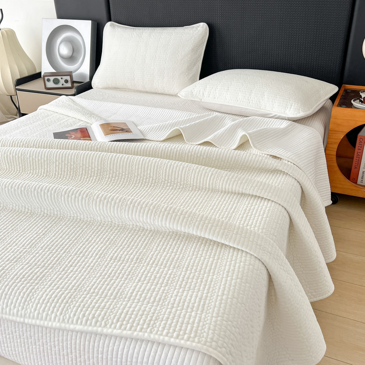 91家纺网 家纺一手货源 找家纺 沐纯家居 2025新款婴儿绒天丝水洗床盖三件套-赫拉 赫拉-珍珠白