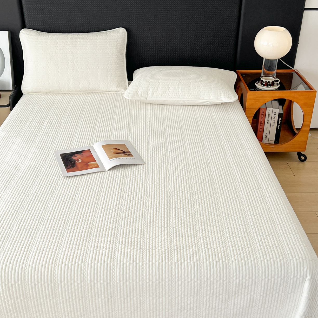 91家纺网 家纺一手货源 找家纺 沐纯家居 2025新款婴儿绒天丝水洗床盖三件套-赫拉 赫拉-珍珠白