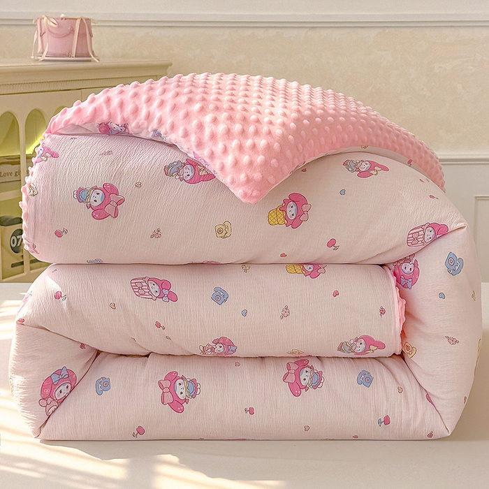 91家纺网 家纺一手货源 找家纺 （总）好梦来家纺（原锦茂家纺） 2025新款水洗高克重双层纱豆豆被子加厚保暖被芯春秋被冬被