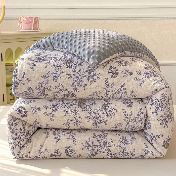 91家纺网 家纺一手货源 找家纺 （总）好梦来家纺（原锦茂家纺） 2025新款水洗高克重双层纱豆豆被子加厚保暖被芯春秋被冬被