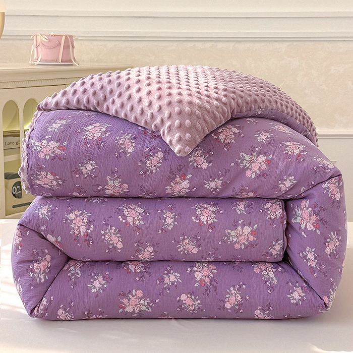 91家纺网 家纺一手货源 找家纺 （总）好梦来家纺（原锦茂家纺） 2025新款水洗高克重双层纱豆豆被子加厚保暖被芯春秋被冬被