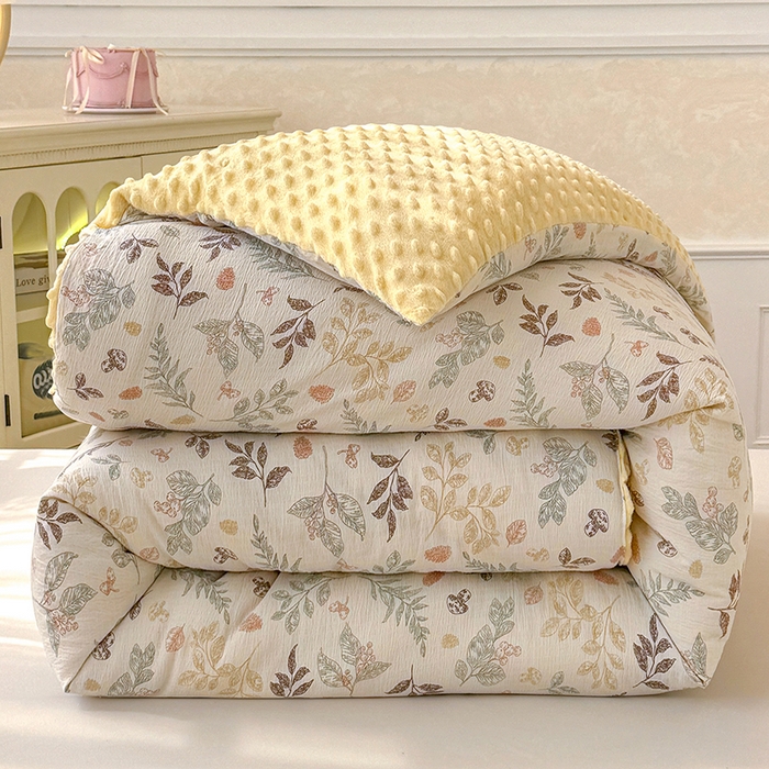 91家纺网 家纺一手货源 找家纺 （总）好梦来家纺（原锦茂家纺） 2025新款水洗高克重双层纱豆豆被子加厚保暖被芯春秋被冬被