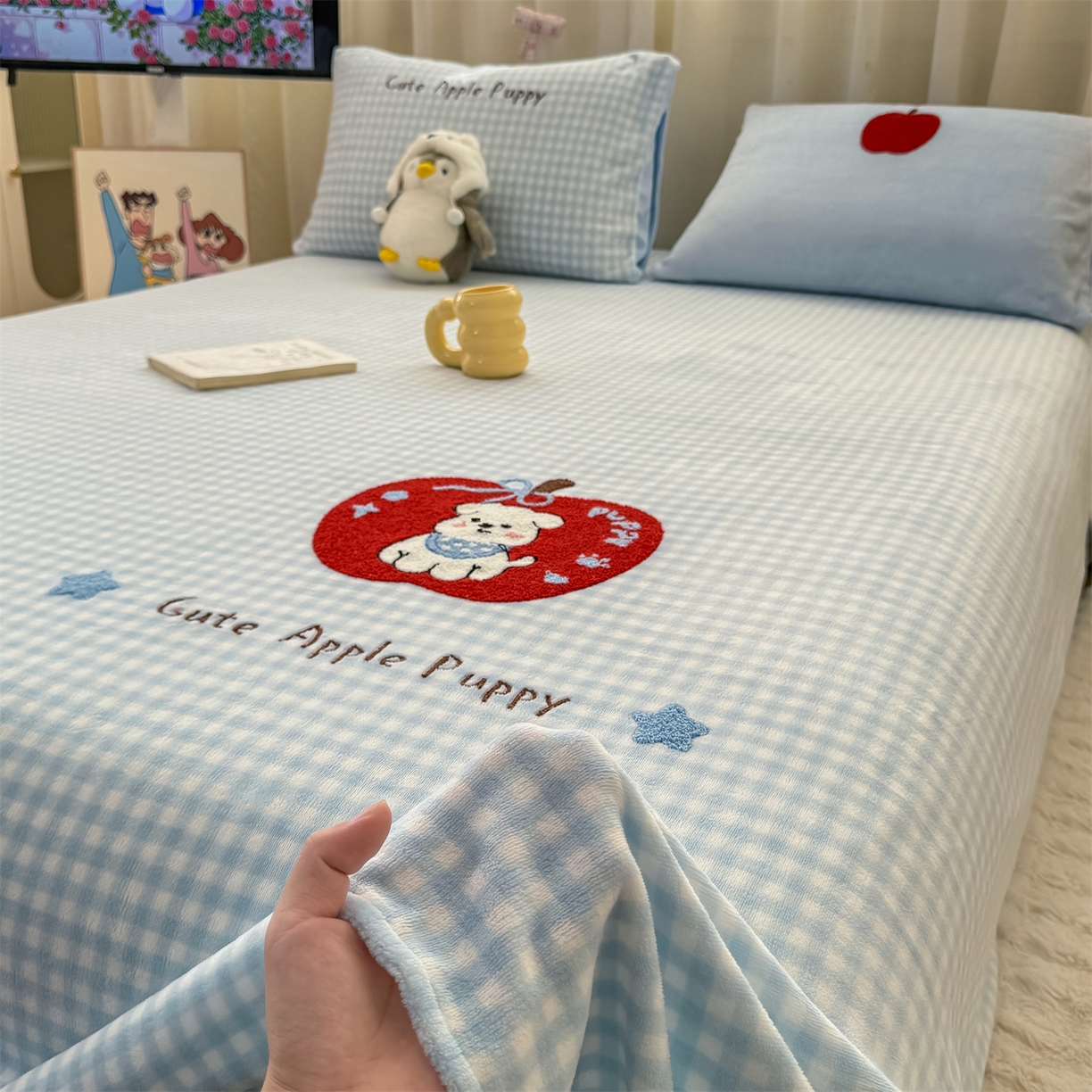 91家纺网 家纺一手货源 找家纺 （总）灰鲸 2025新款高克重牛奶绒毛巾绣单床单