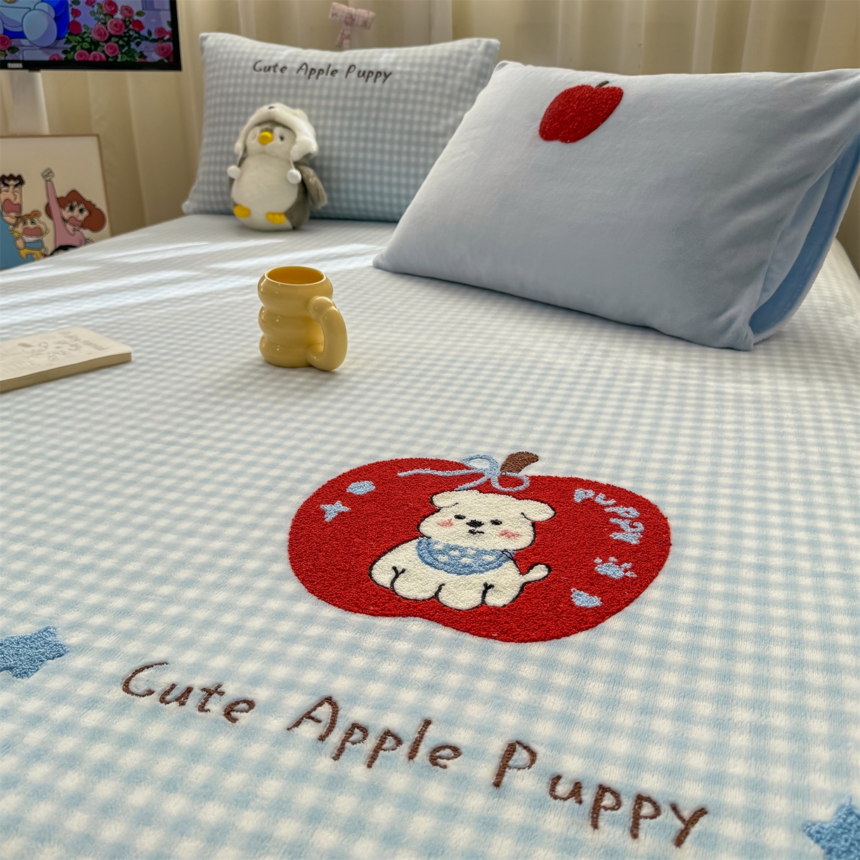 91家纺网 家纺一手货源 找家纺 （总）灰鲸 2025新款高克重牛奶绒毛巾绣单床单