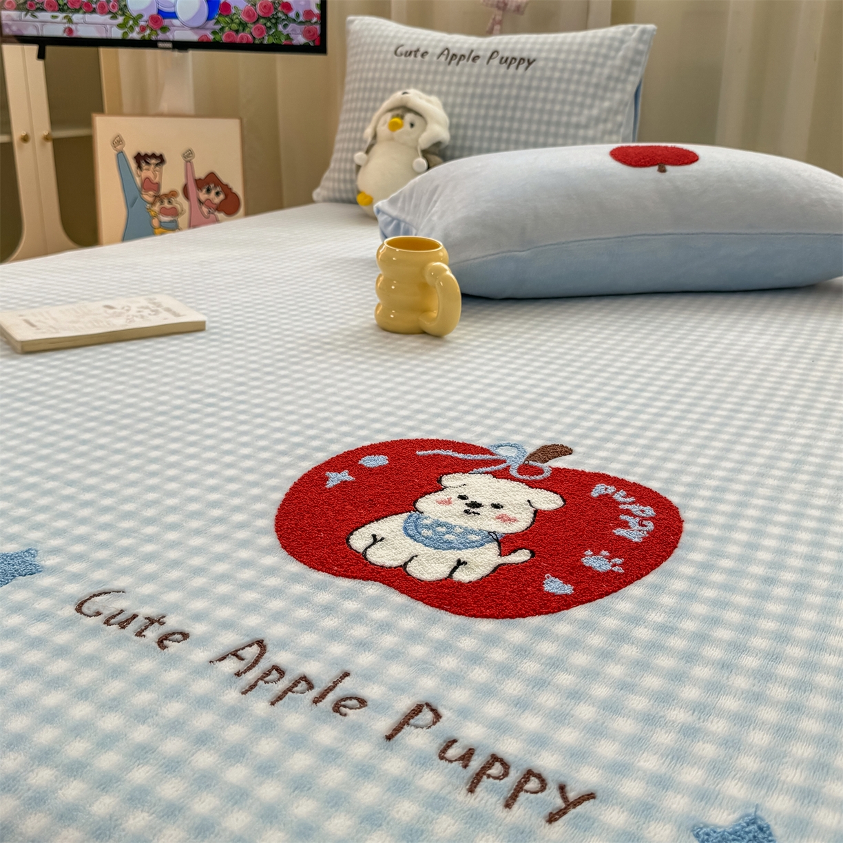 91家纺网 家纺一手货源 找家纺 （总）灰鲸 2025新款高克重牛奶绒毛巾绣单床单