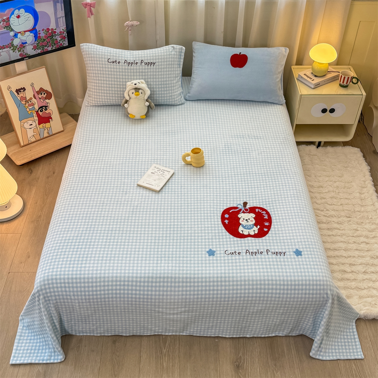 91家纺网 家纺一手货源 找家纺 （总）灰鲸 2025新款高克重牛奶绒毛巾绣单床单