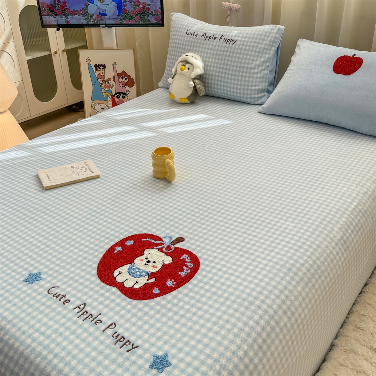 91家纺网 家纺一手货源 找家纺 （总）灰鲸 2025新款高克重牛奶绒毛巾绣单床单