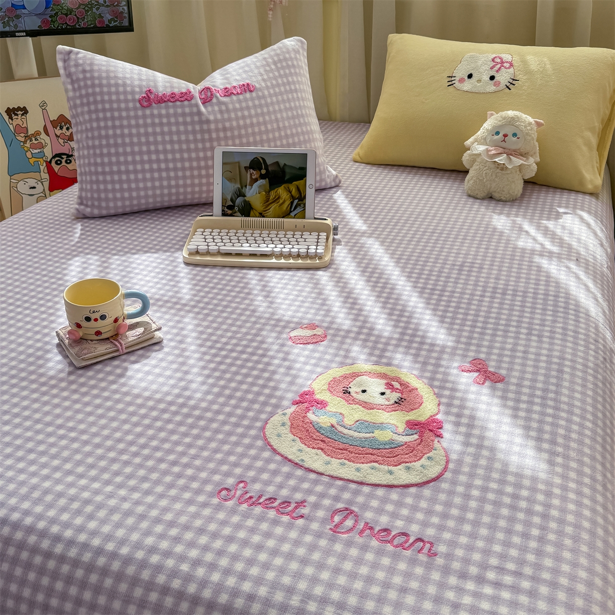 91家纺网 家纺一手货源 找家纺 （总）灰鲸 2025新款高克重牛奶绒毛巾绣单床单