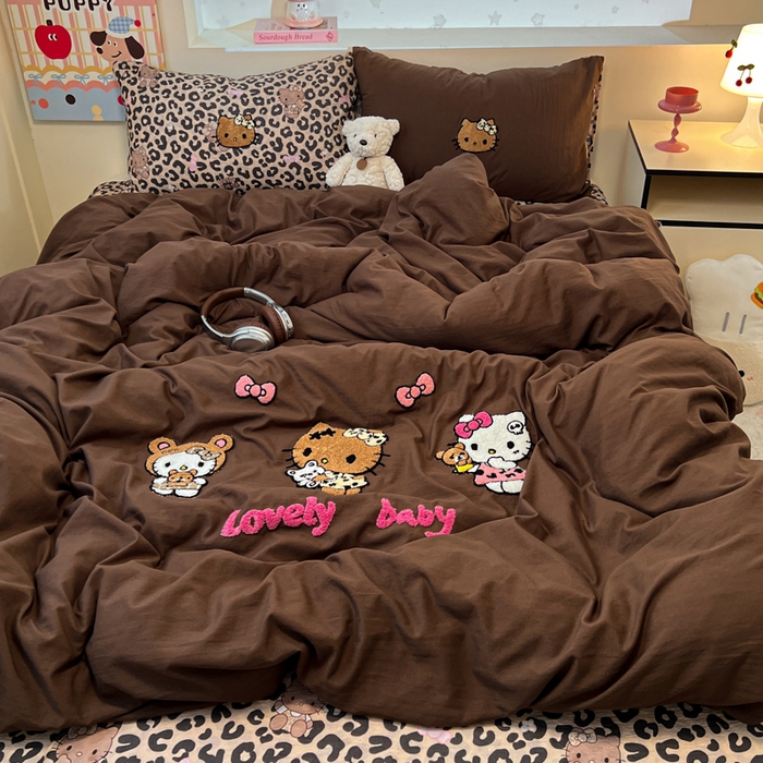 91家纺网 家纺一手货源 找家纺 （总）优色良品家纺 2025新款110克高克重卡通水洗棉皱皱双层纱四件套