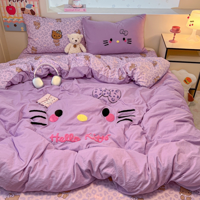 91家纺网 家纺一手货源 找家纺 （总）优色良品家纺 2025新款110克高克重卡通水洗棉皱皱双层纱四件套