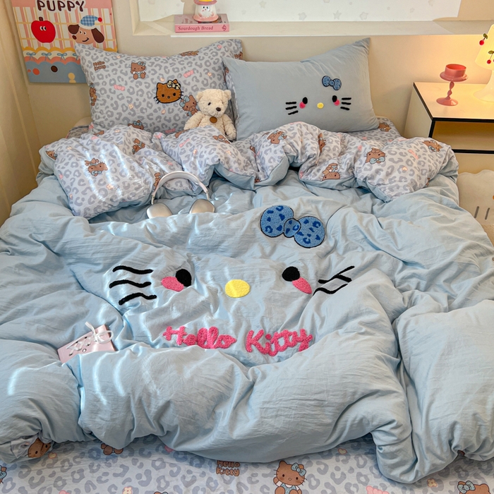 91家纺网 家纺一手货源 找家纺 （总）优色良品家纺 2025新款110克高克重卡通水洗棉皱皱双层纱四件套