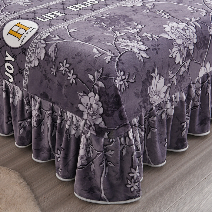 91家纺网 家纺一手货源 找家纺 2025新款230克8.5斤加厚高克重牛奶绒金貂绒法莱绒四件套冬季加绒法兰绒床裙款 遇见