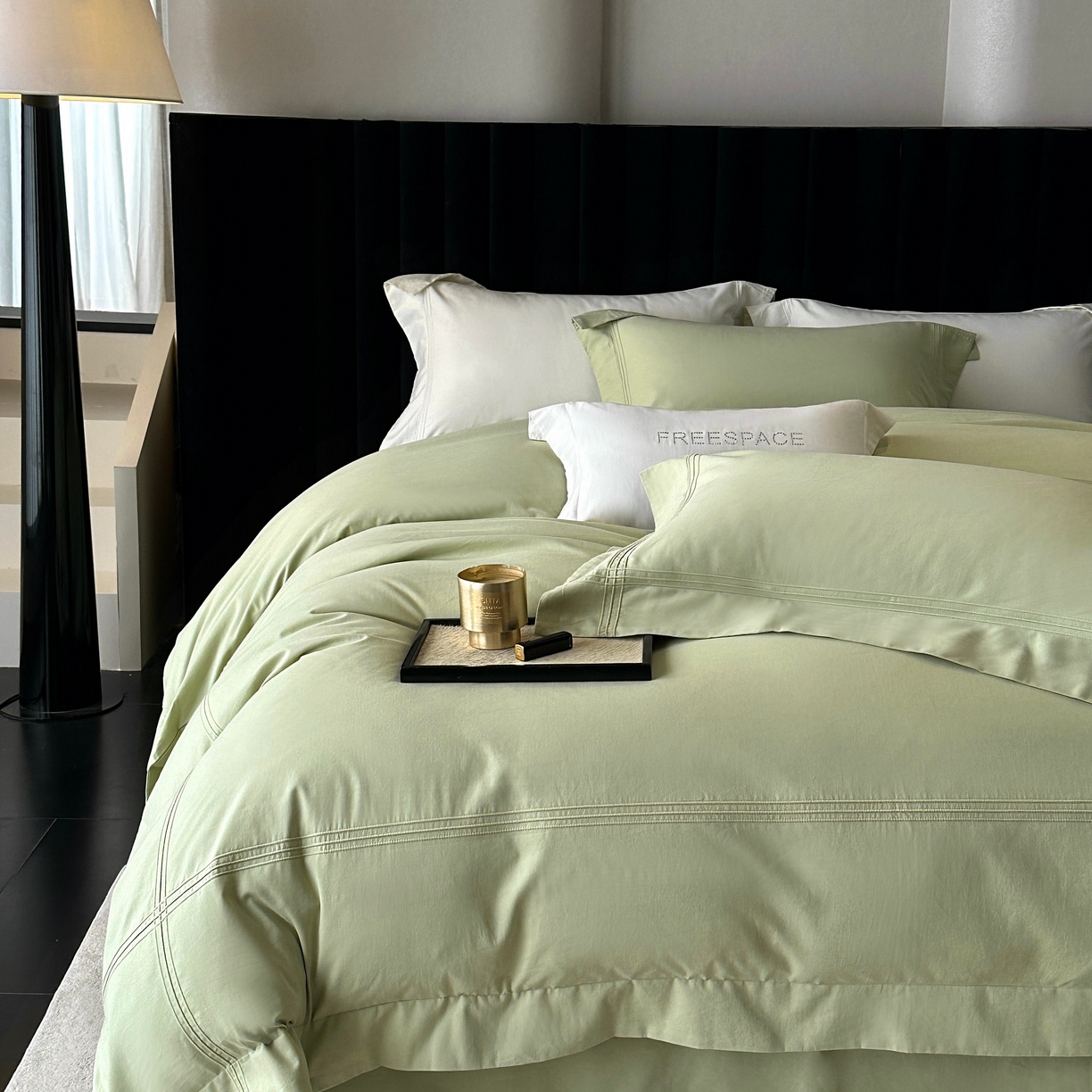 91家纺网 家纺一手货源 找家纺 （总）时亿家居 2025秋冬新款简约100支长绒棉全棉纯棉磨毛四件套-波士顿