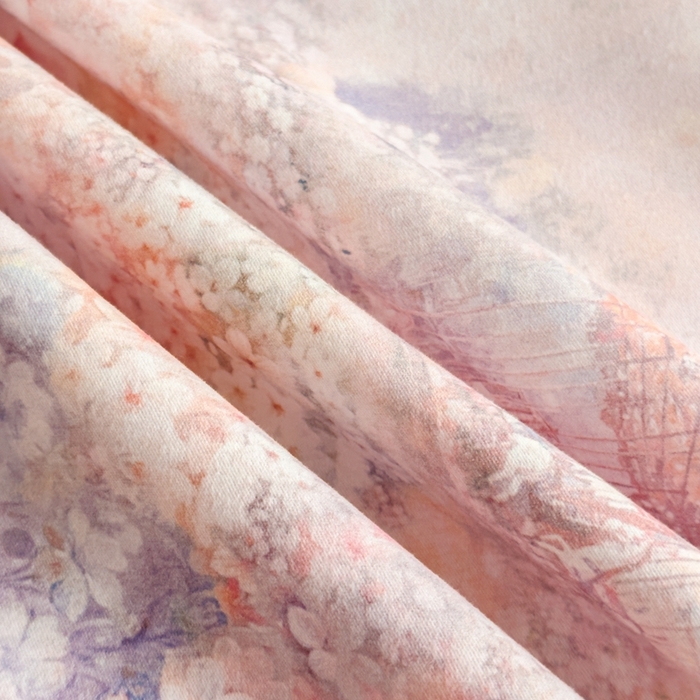 91家纺网 家纺一手货源 找家纺 喜四方 2025新款加厚全棉大版印花四件套 花园城堡-粉