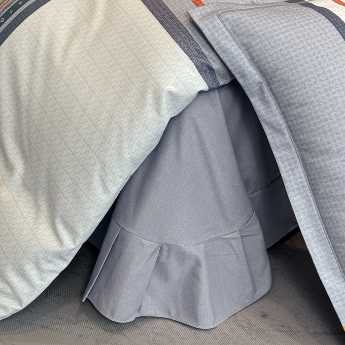 91家纺网 家纺一手货源 找家纺 喜四方 2025新款加厚全棉大版印花四件套 秋日摩卡灰