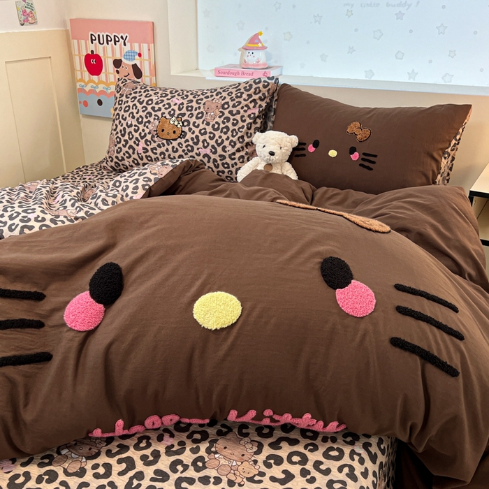 91家纺网 家纺一手货源 找家纺 （总）优色良品家纺 2025新款110克高克重卡通水洗棉皱皱双层纱四件套