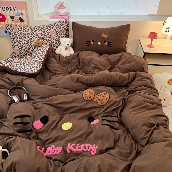 91家纺网 家纺一手货源 找家纺 （总）优色良品家纺 2025新款110克高克重卡通水洗棉皱皱双层纱四件套