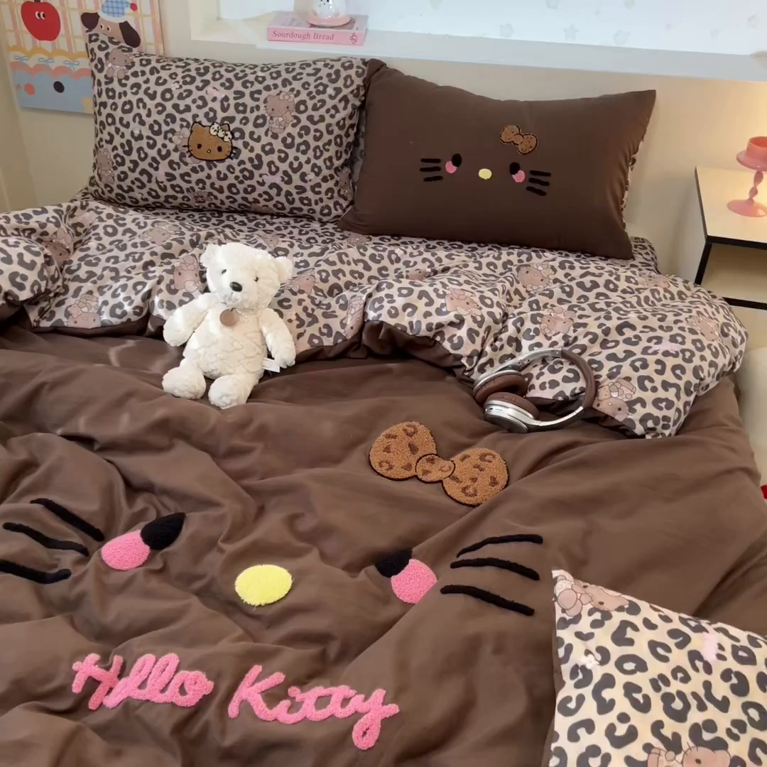 91家纺网 家纺一手货源 找家纺 （总）优色良品家纺 2025新款110克高克重卡通水洗棉皱皱双层纱四件套