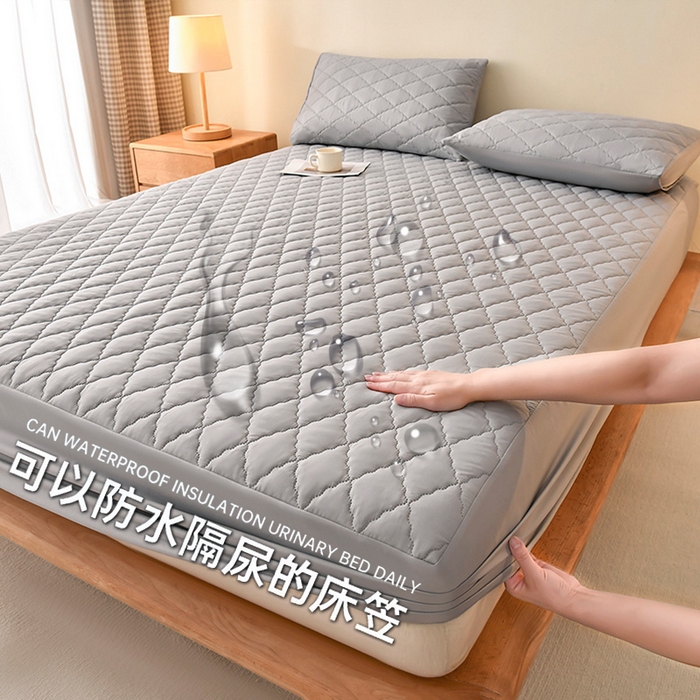 91家纺网 家纺一手货源 找家纺 （总）禧合 2025新品外贸跨境电商亚马逊速卖通亲肤磨毛防水夹棉单床笠欧美尺寸多多跨境平台TEMU SHEIN