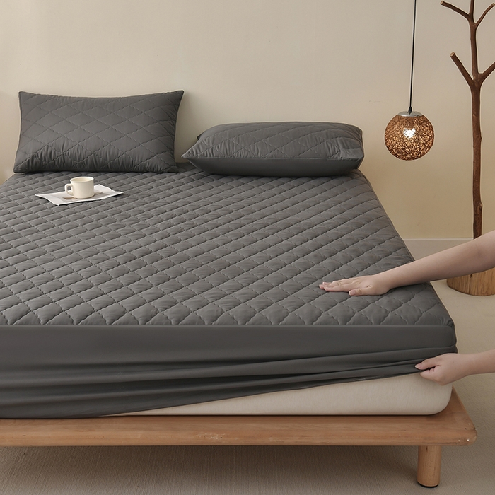 91家纺网 家纺一手货源 找家纺 禧合 2026新品外贸跨境电商亚马逊速卖通亲肤磨毛防水夹棉单床笠欧美尺寸多多跨境平台TEMU SHEIN 墨渊灰