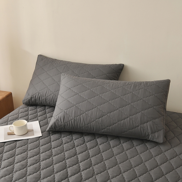 91家纺网 家纺一手货源 找家纺 禧合 2026新品外贸跨境电商亚马逊速卖通亲肤磨毛防水夹棉单床笠欧美尺寸多多跨境平台TEMU SHEIN 墨渊灰