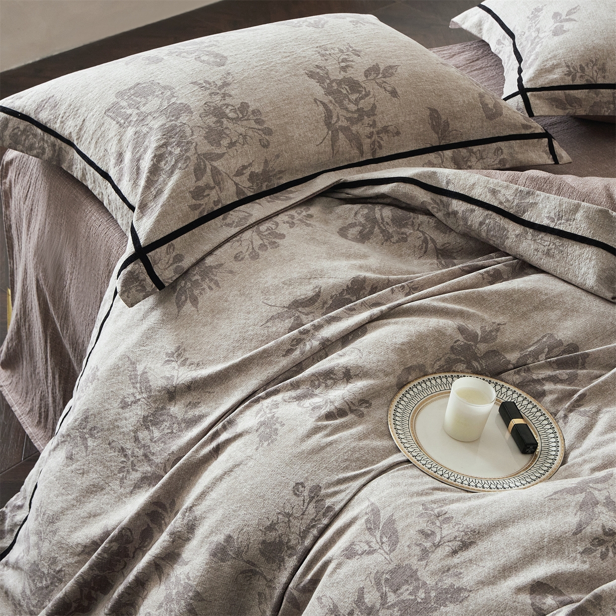 91家纺网 家纺一手货源 找家纺 （总）优悦生活馆 2025新款高克重原麻印花四件套