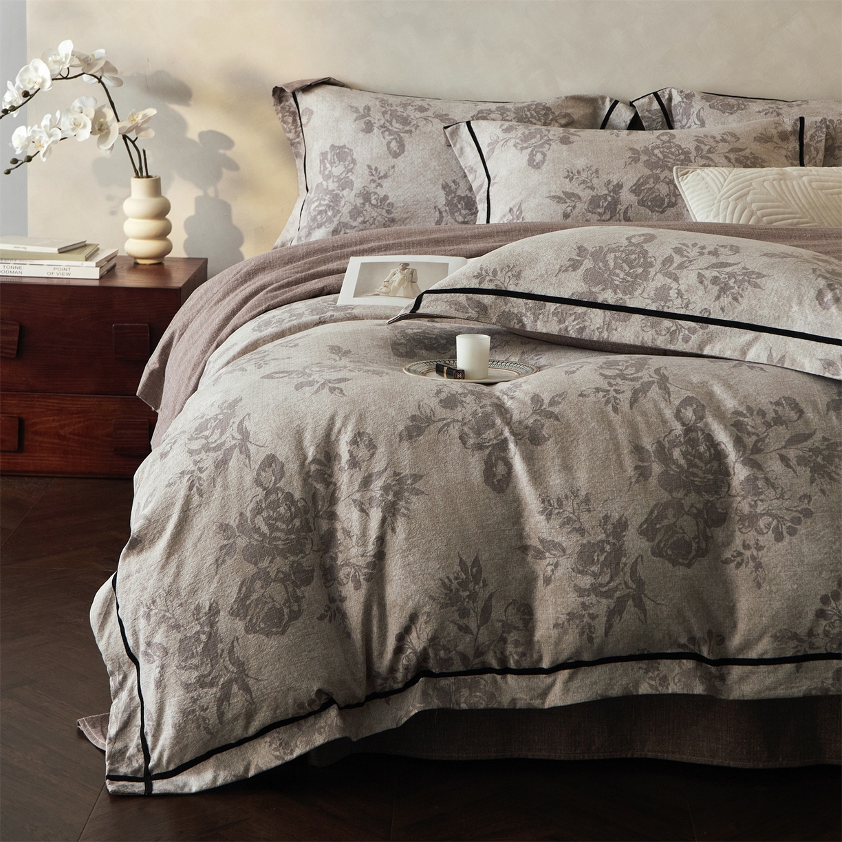 91家纺网 家纺一手货源 找家纺 （总）优悦生活馆 2025新款高克重原麻印花四件套