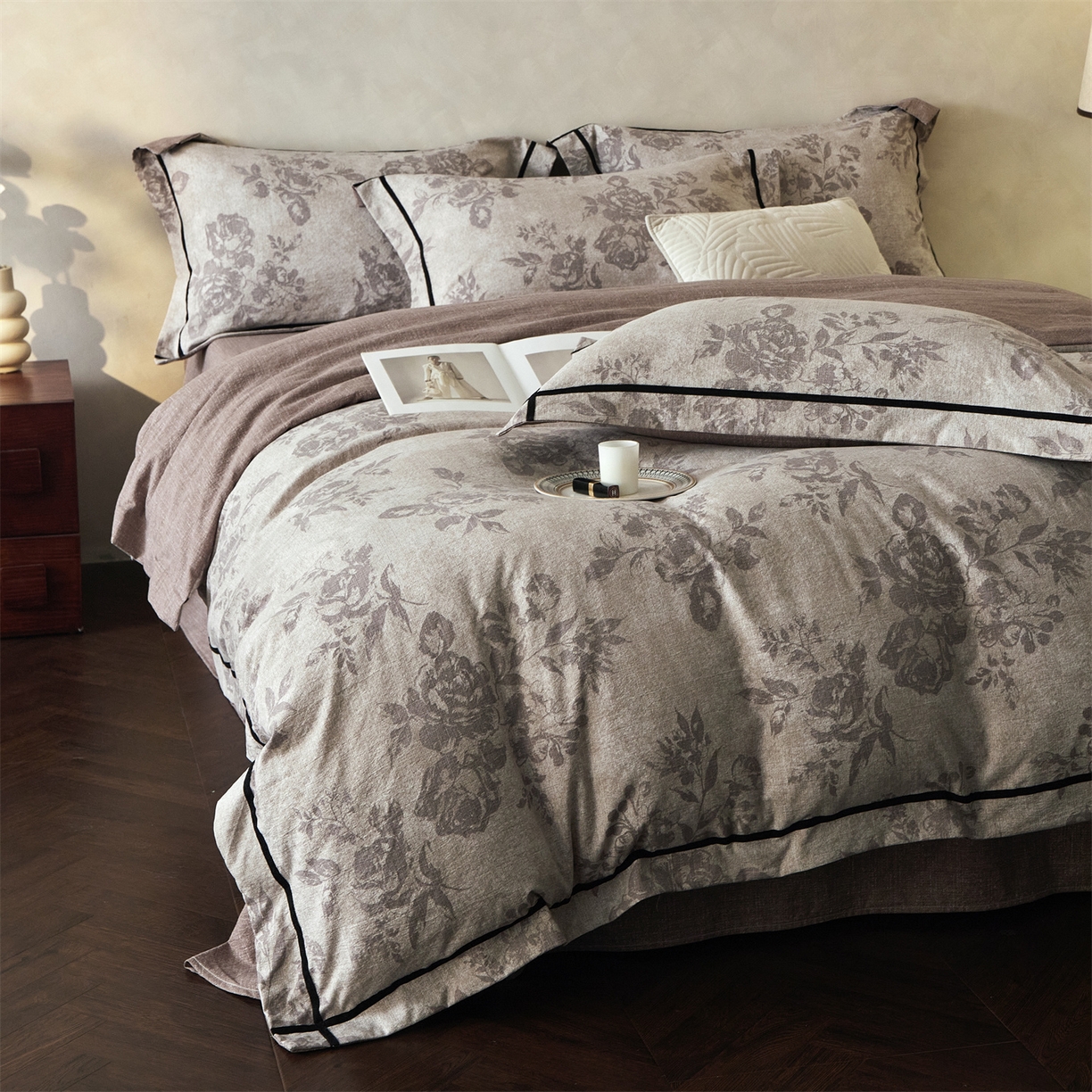 91家纺网 家纺一手货源 找家纺 （总）优悦生活馆 2025新款高克重原麻印花四件套